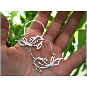 Silver Koi Fish earrings size small