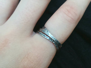 Anell de plata Fidget anell de trencaclosques anells rodons entrellaçats, anell de casament triplet de plata entrellaçat