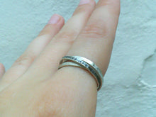 Cargue la imagen en el visor de la Galería,Fidget silver ring puzzle ring anillos de balanceo entrelazados, anillo de bodas triplete de plata entrelazada