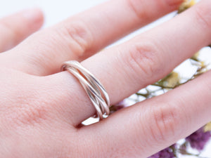 Anell de meditació fidget de plata, anell d'ansietat, anells de casament entrellaçats, entrellaçats