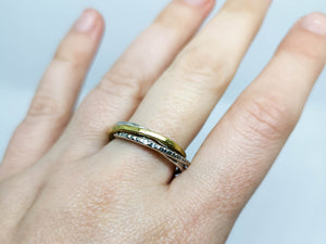 Fidget anillo de plata anillo de rompecabezas entrelazado anillo de bodas triplete de plata y latón