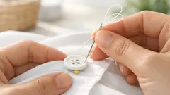 Cómo coser un botón sin nudos visibles con el truco del inicio en bucle