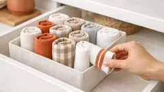 El truco del enrollado con solapa para que las toallas no desordenen el cajón