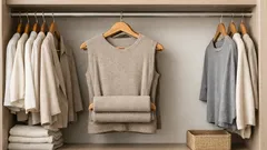 El truco de las dos perchas para ahorrar espacio en el armario con abrigos y vestidos largos